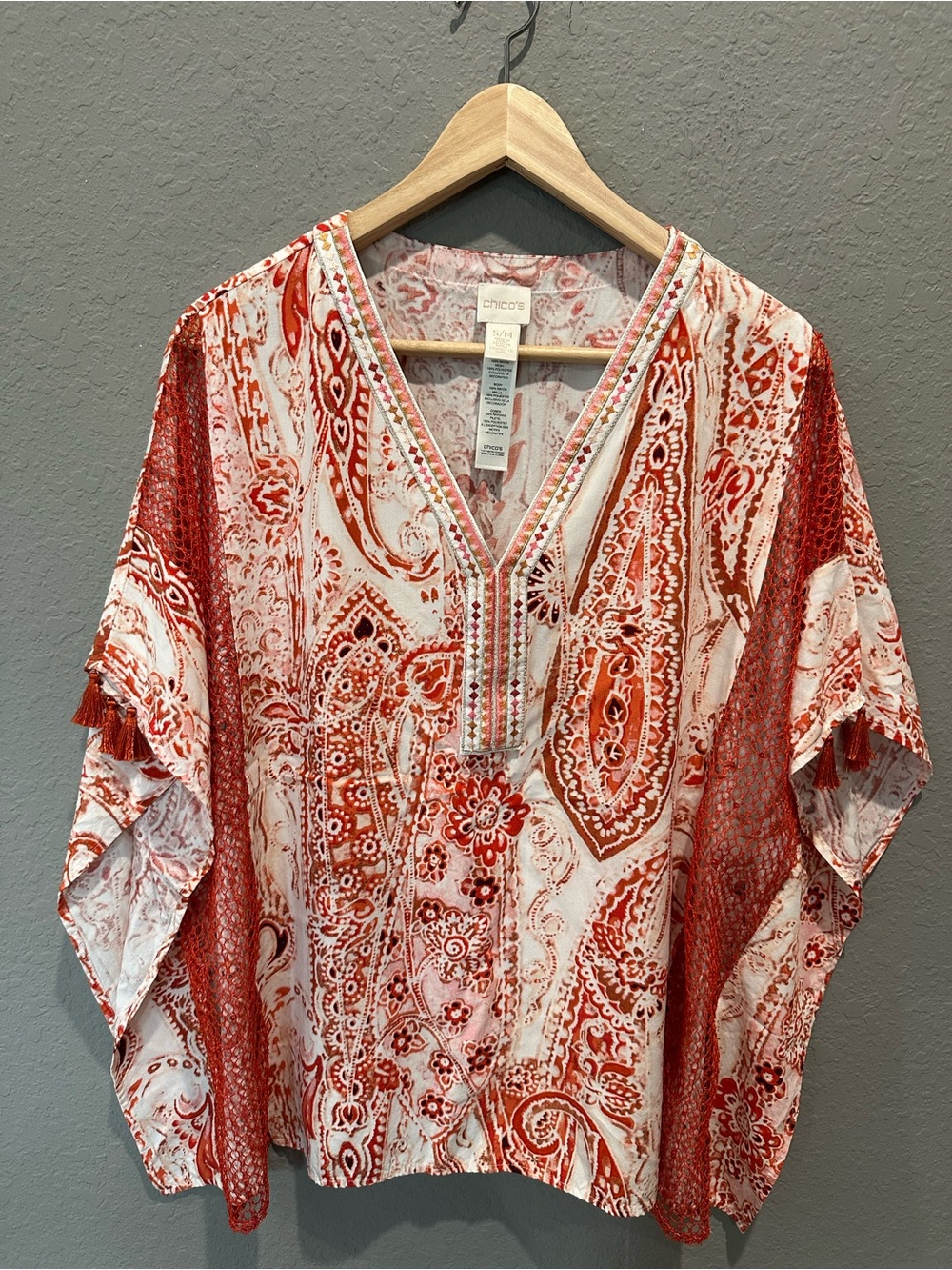 Chico’s tunic cover up top Sz S-M EUC